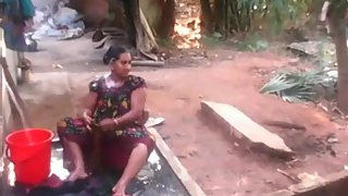Desi South Indian Bhabhi Outdoor Shower